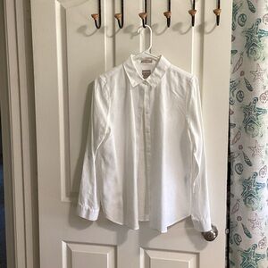 Chico's White Long-Sleeve Button-Down Shirt No-Iron